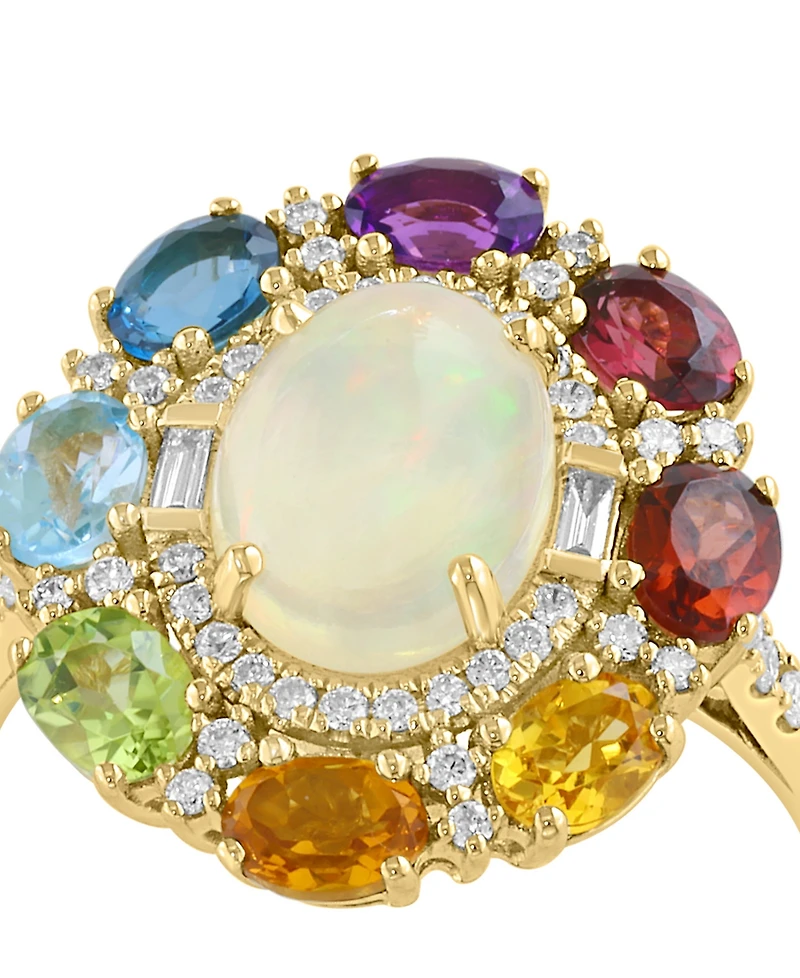 Effy Collection Multi-Gemstone (2-5/8 ct. t.w.) & Diamond (1/4 ct. t.w.) Ring in 14k Yellow Gold