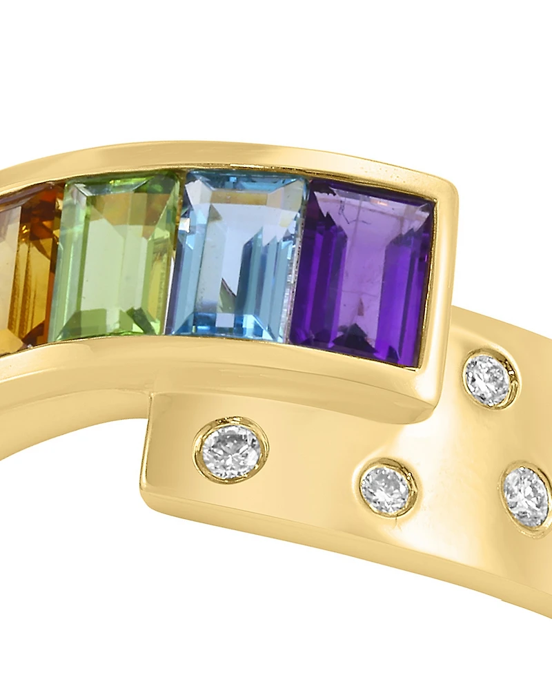 Effy Collection Multi-Gemstone (1-3/4) & Diamond (1/2 ct. t.w.) Ring in 14k Gold over Sterling Silver