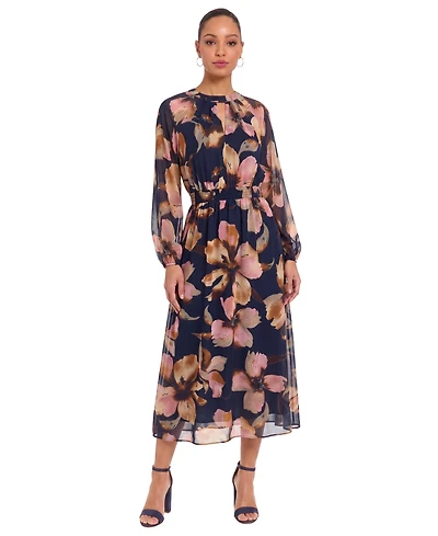 Maggy London Women's Balloon Floral Midi Dress