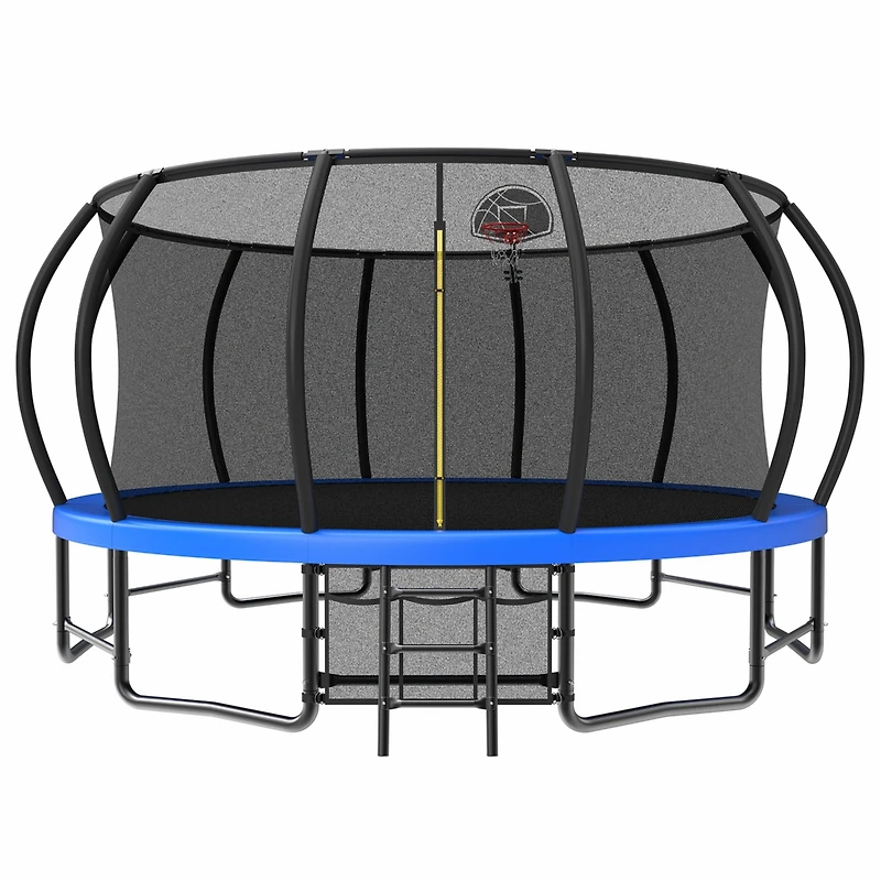 Zeny Outdoor Trampoline for Kids and Adults, Pumpkin Trampolines with Curved Poles,Heavy Duty Trampoline Anti-Rust Coating Astm Approval