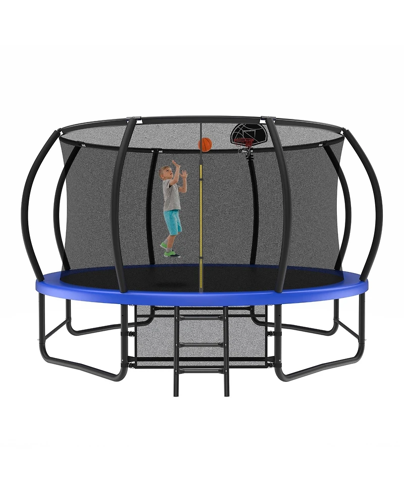 Zeny Trampoline with Enclosure - Recreational Trampolines Ladder and AntiRust Coating, Astm Approval Outdoor for Kids