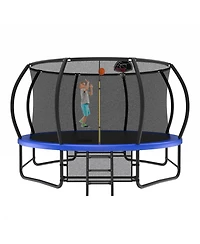 Zeny Trampoline with Enclosure - Recreational Trampolines Ladder and AntiRust Coating, Astm Approval Outdoor for Kids