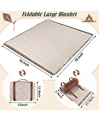 Aofar 71x71 Waterproof Picnic Blanket Outdoor Beach Mat