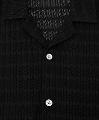 Reiss Men's Sid Crochet Cuban Shirt