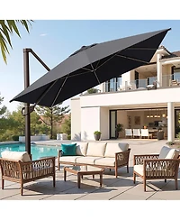 Pellebant Outdoor Patio 10X13Feet Aluminum Cantilever Umbrella
