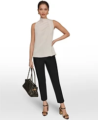 Donna Karan New York Women's Sleeveless Twist-Front Drape Blouse