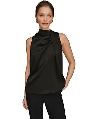 Donna Karan New York Women's Sleeveless Twist-Front Drape Blouse