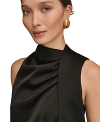 Donna Karan New York Women's Sleeveless Twist-Front Drape Blouse