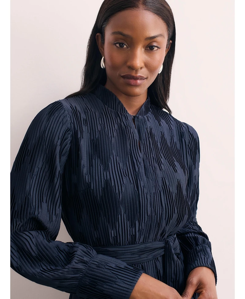 The Fold Women's Aurellie Long Sleeve Tie Waist Dress