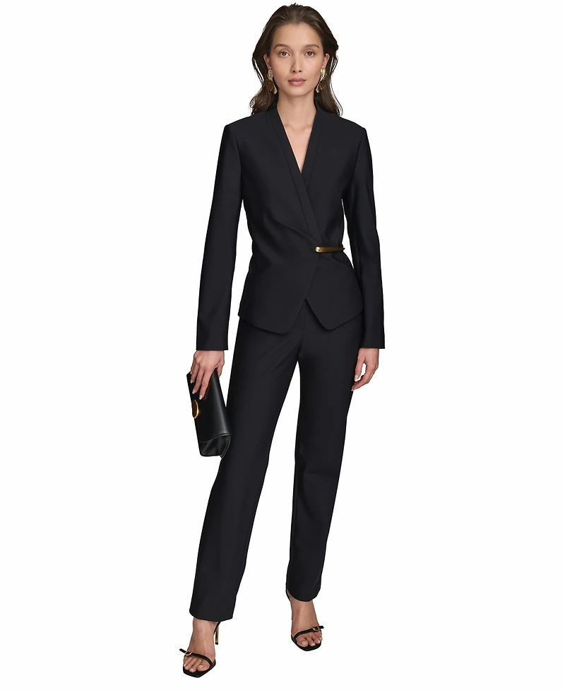 Donna Karan New York Women's Collarless Wrap Jacket