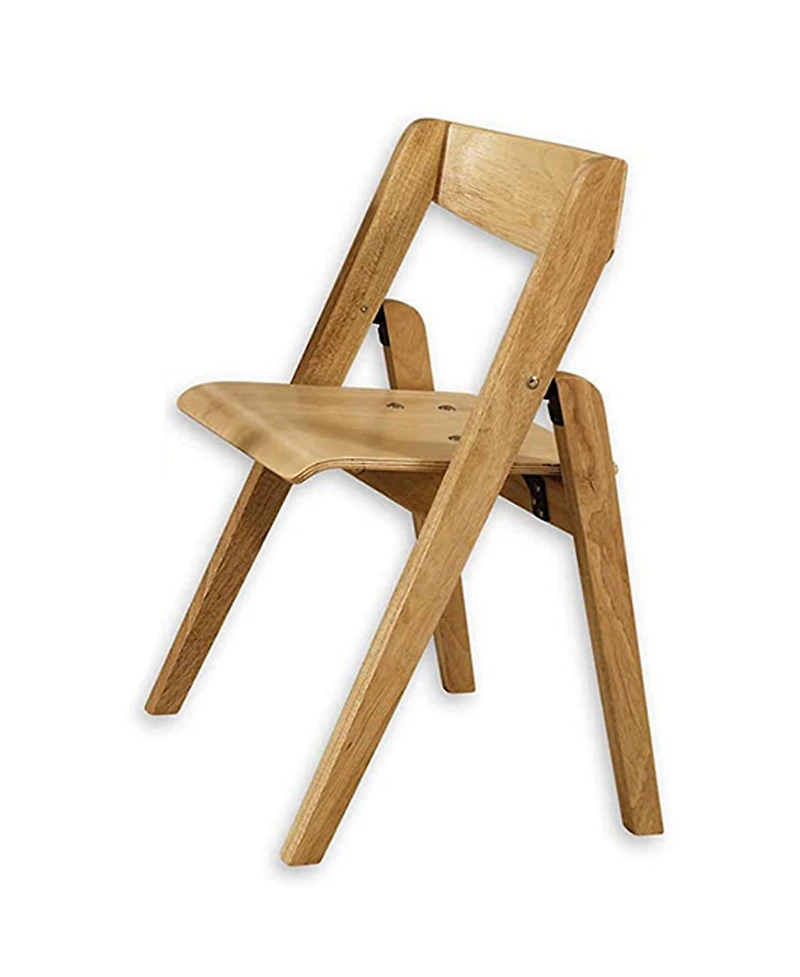 Meco Stackmore Juvenile Kids Folding 3 Piece Wood Table and Chair Furniture Set
