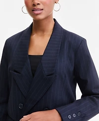 Bar Iii Women's Pinstripe Double-Breasted Blazer, Macy's Exclusive