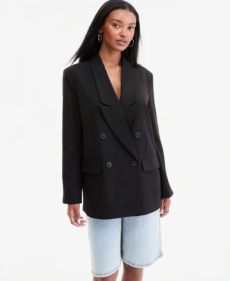 Bar Iii Women's Peak-Lapel Double-Breasted Blazer, Macy's Exclusive