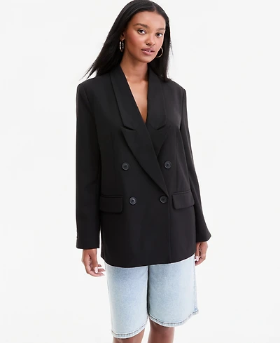 Bar Iii Women's Peak-Lapel Double-Breasted Blazer, Macy's Exclusive