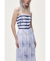 Nocturne Women's Bow Detail Strapless Midi Dress
