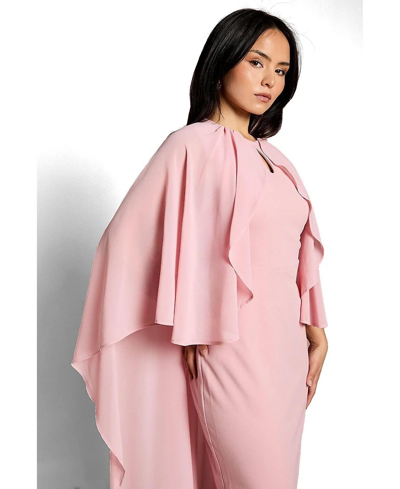 Coast Petite Round Neck Cape Maxi Dress