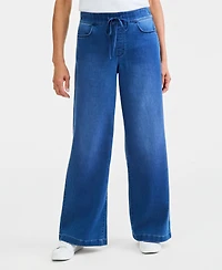 Style & Co Women's Knit High-Rise Wide-Leg Pull-On Jeans, Macy's Exclusive