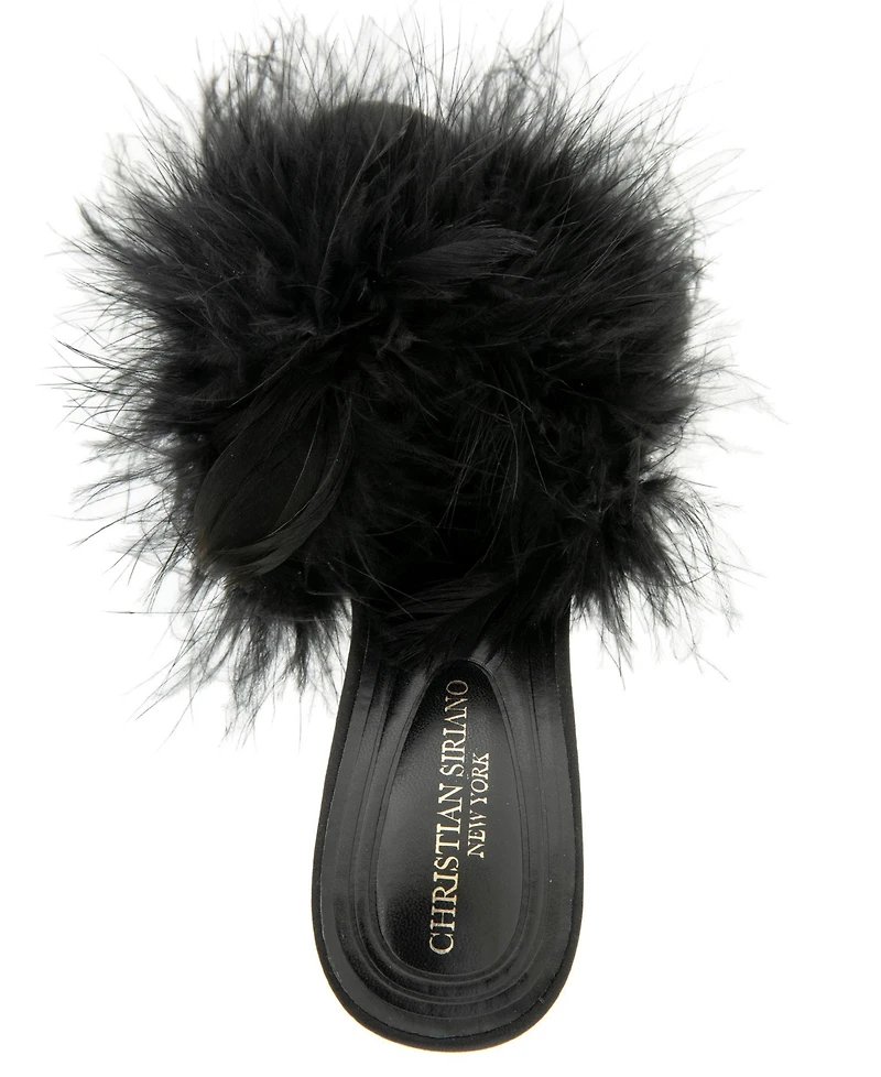 Christian Siriano Women's Jaziely Feather High Heel Sandal