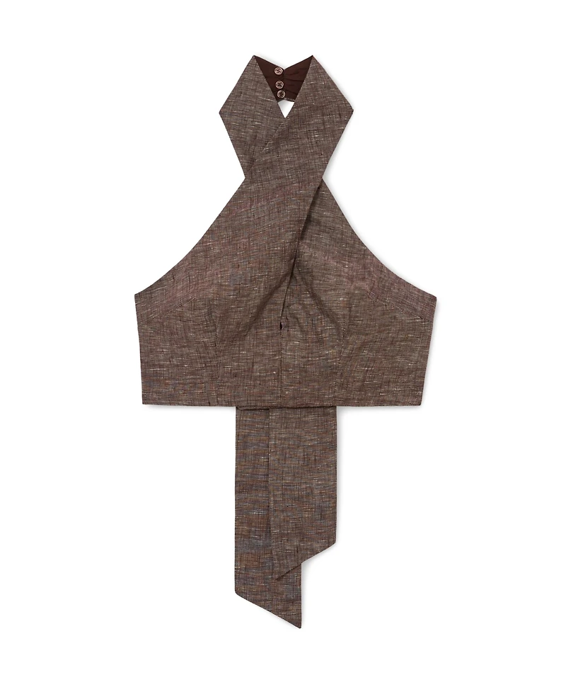 Reiss Women's Serena Linen Wrap Front Co-Ord Top