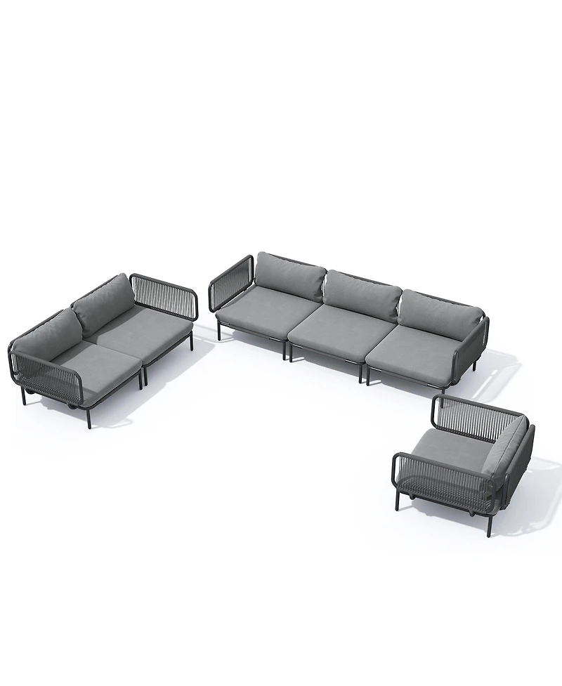 Pellebant Outdoor Patio Cushion Sectional Sofa Set Furniture Diy Free Combination