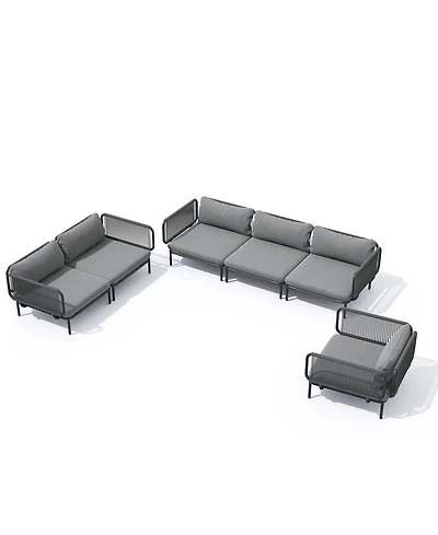 Pellebant Outdoor Patio Cushion Sectional Sofa Set Furniture Diy Free Combination
