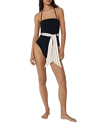 Reiss Women's Etienne Bandeau Printed Swimsuit