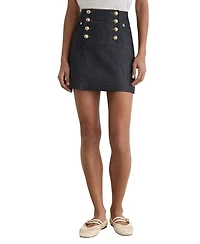 Reiss Women's Skylar Button Detail Denim Mini Skirts