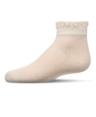 MeMoi Baby Girls Crochet Ruffle-Trim Mercerized Cotton Blend Ankle Sock