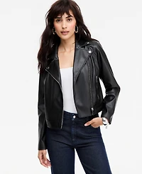 I.n.c. International Concepts Women's Faux-Leather Moto Jacket, Macy's Exclusive