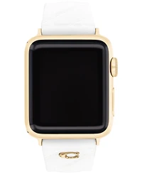 Coach Women's White Silicone Apple Watch Strap 38mm, 40mm, 41mm
