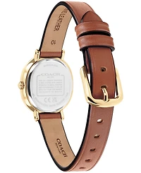 Coach Women's Harlow Saddle Leather Strap Watch 23.8mm