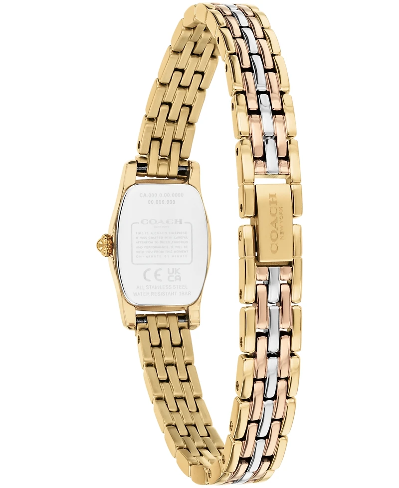 Coach Women's Greta Tri Tone Stainless Steel Bracelet Watch 15.3mm