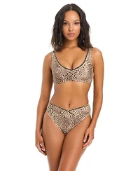 Bar Iii Womens Cant Be Tamed Shirred Front Bralette V Waist Bottoms
