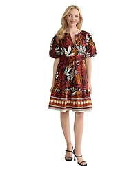 Jones New York Petite Printed Tiered Dress