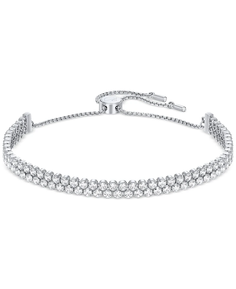 Swarovski Pave Crystal Slider Bracelet - Silver