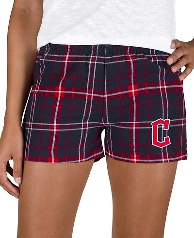 Concepts Sport Women's Navy/Red Cleveland Guardians Ultimate Flannel Shorts