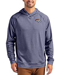 Cutter & Buck Men's Heather Navy Denver Broncos Adapt Knit Raglan Pullover Hoodie