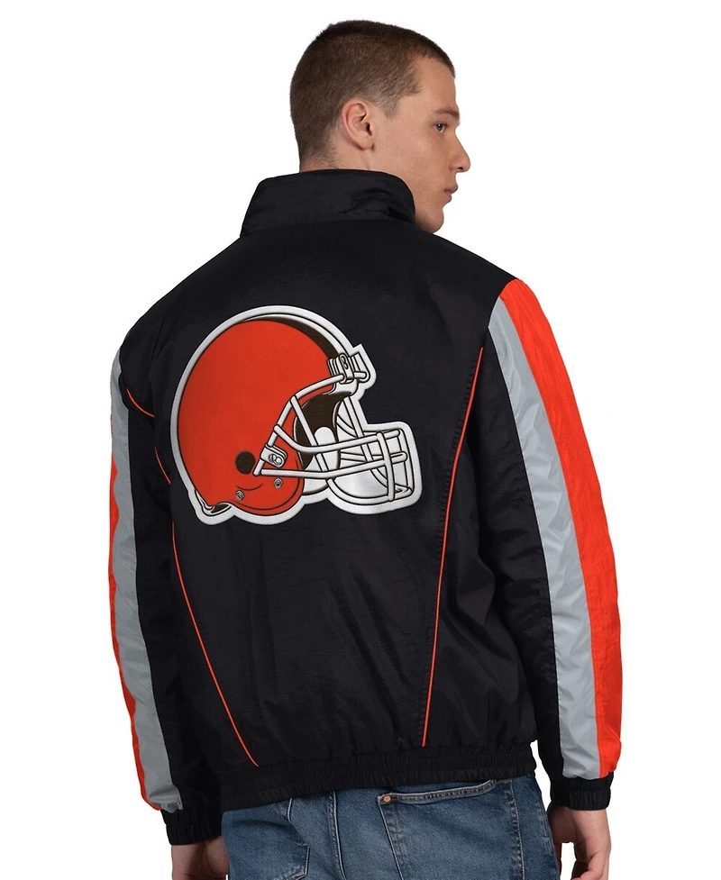 Starter Men's Black Cleveland Browns Thursday Night Gridiron Half-Zip Jacket