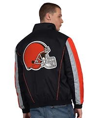 Starter Men's Black Cleveland Browns Thursday Night Gridiron Half-Zip Jacket