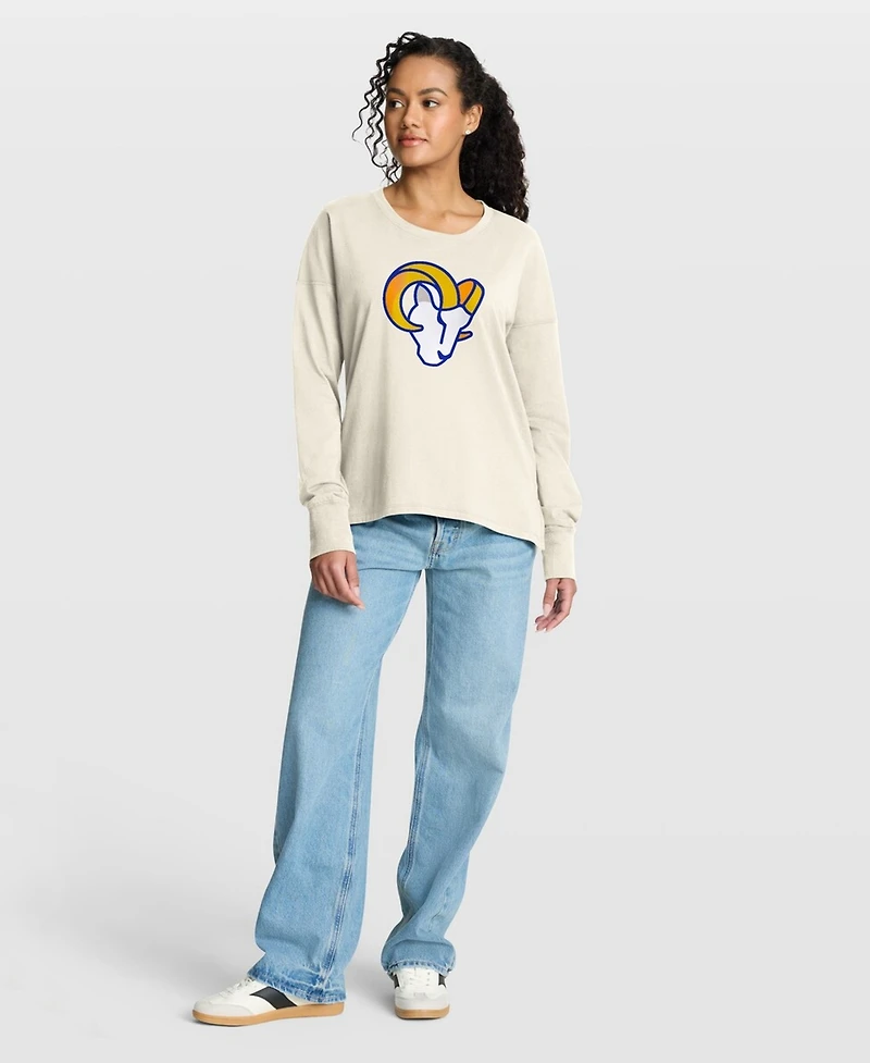 Fanatics Women's Cream Los Angeles Rams Dove Legacy Long Sleeve T-Shirt