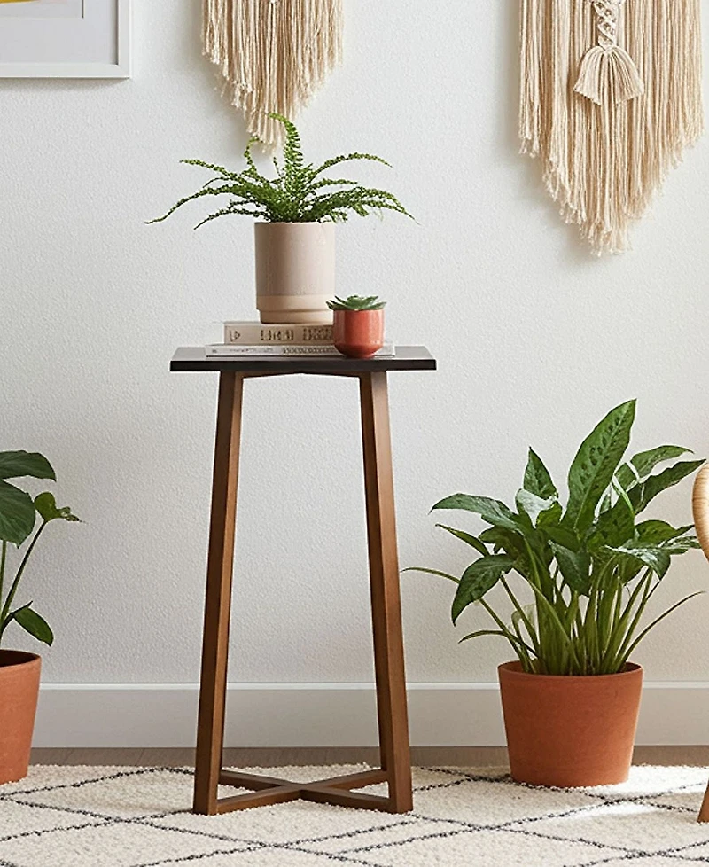 Fairway Avenue Home 23.4" Bamboo Wood Square Plant Table