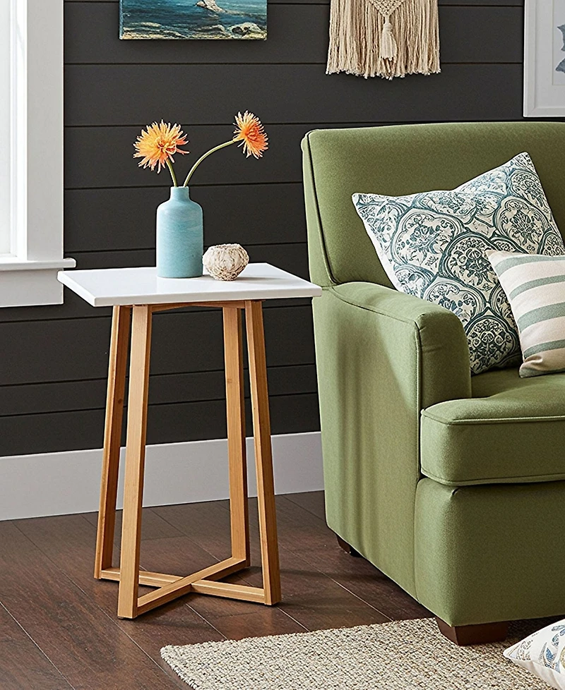 Fairway Avenue Home 23.4" Bamboo Wood Square Plant Table