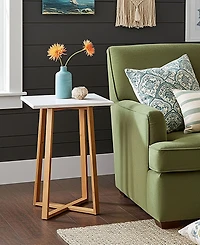 Fairway Avenue Home 23.4" Bamboo Wood Square Plant Table