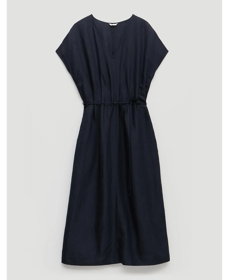 Hush Women's Remy Pleated Linen Blend Midi Dress