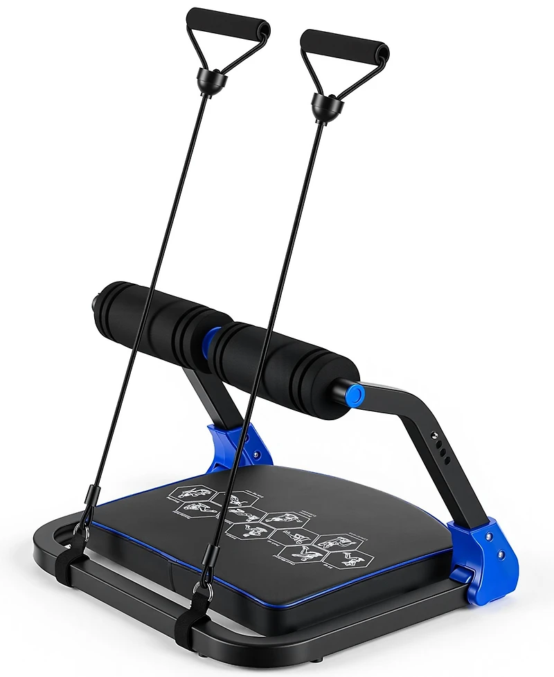 Hongge Foldable Ab Machine, At Home Workout Equipment, Adjustable Trainer Machine for Stomach Workout, Core with Resistance Bands