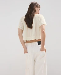 Mango Women's Cotton Lace Blouse