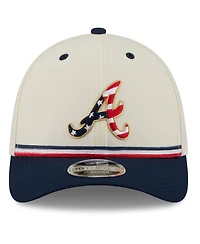 New Era Men's Cream/Navy Atlanta Braves Usa 250 Fourth of July 39THIRTY M-Crown Flex Hat