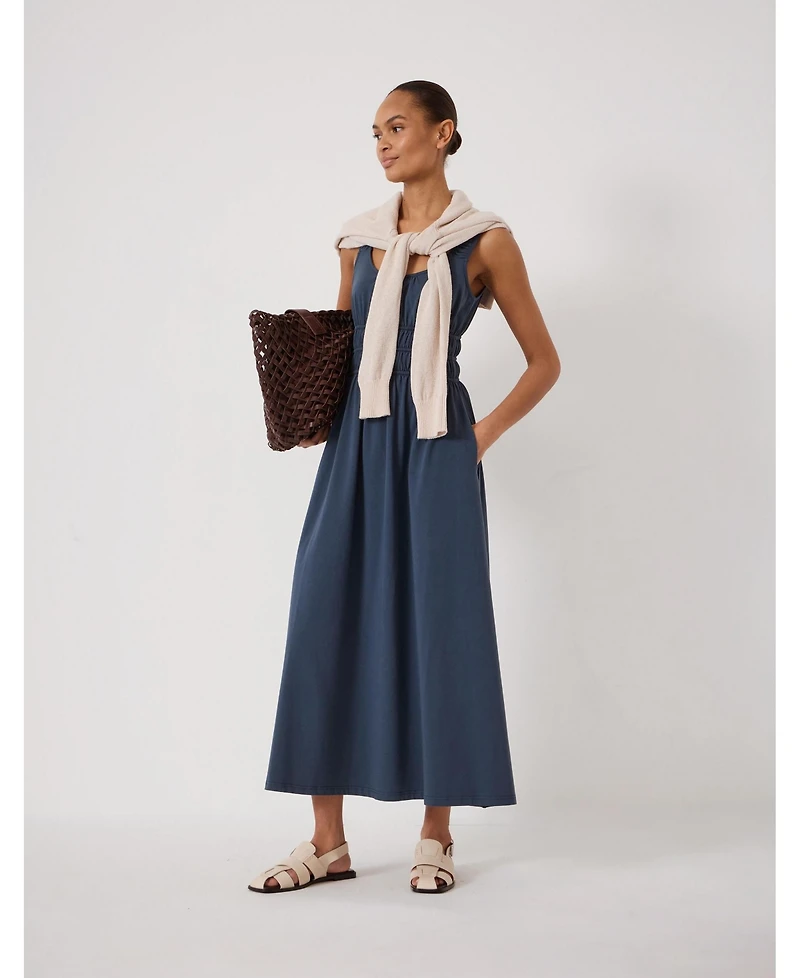 Hush Women's Scoop Neck Gathered Strap Maxi Dress