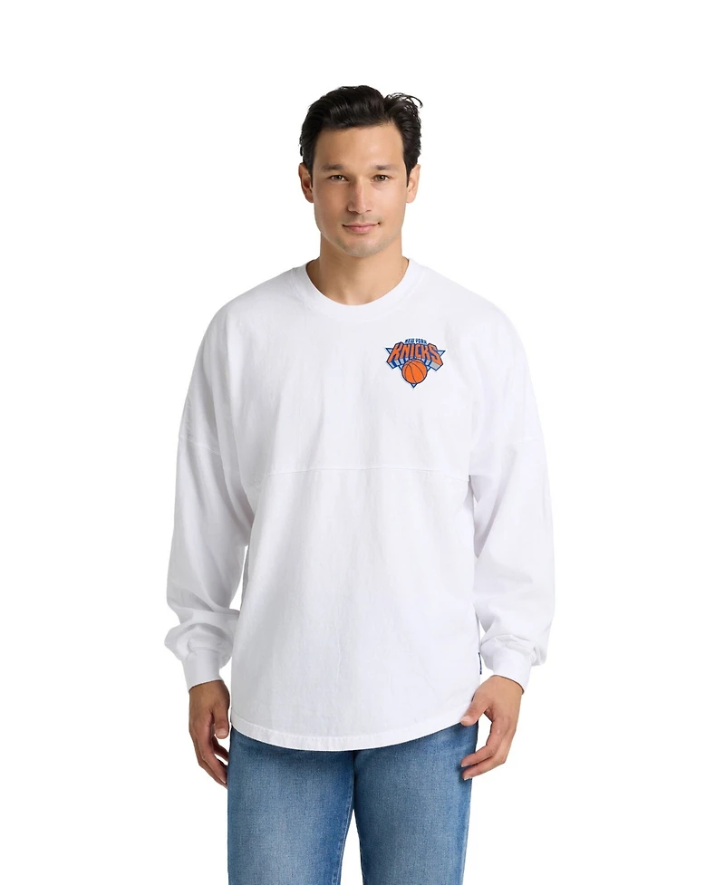 Fanatics Men's and Women's White New York Knicks Spirit Jersey Long Sleeve T-Shirt