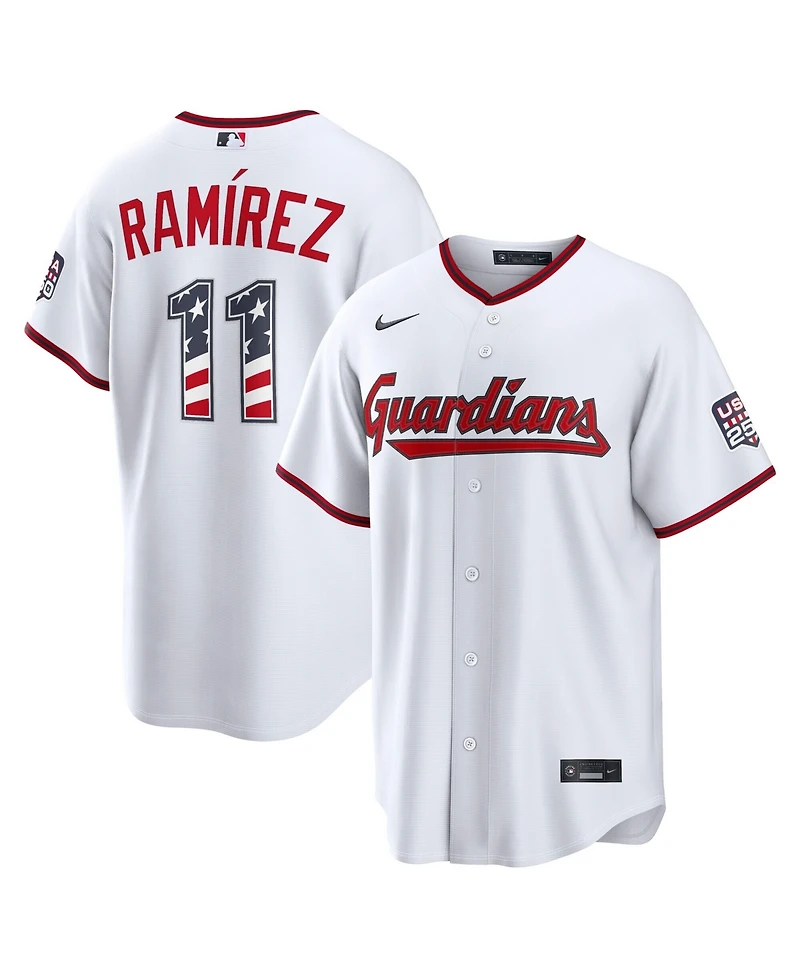 Nike Men's Jose Ramirez White Cleveland Guardians Usa 250 Fourth of July Stadium Jersey
